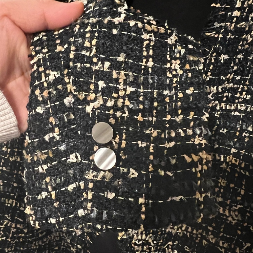 NWT Spartina 449 Women's Ramona Tweed Blazer Black Multi Size S - Picture 12 of 13